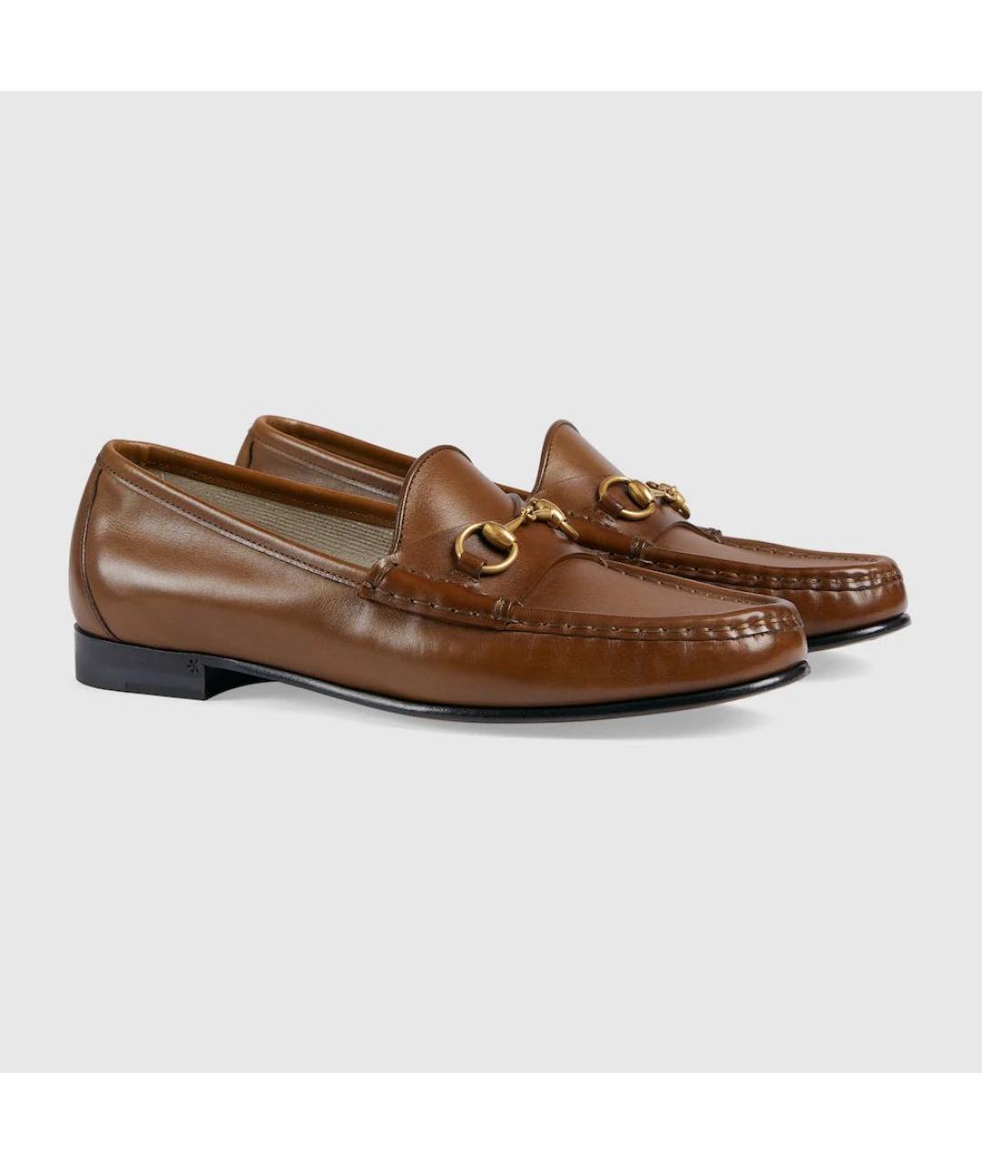 GUCCI Коричневые кожаные лоферы, фото 8