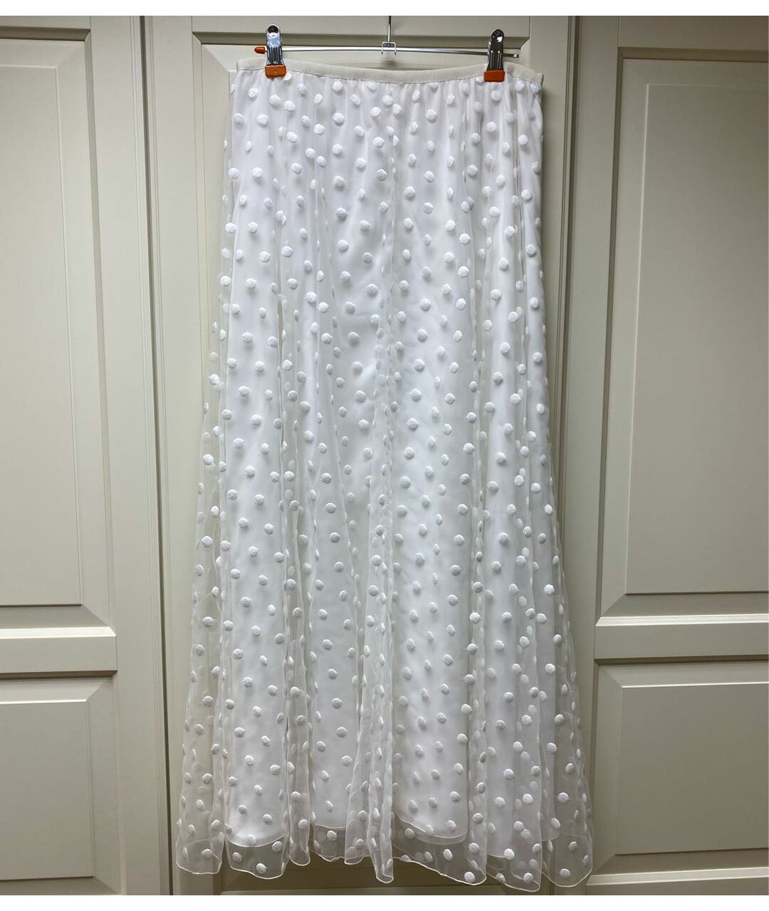 LONGCHAMP Белая полиэстеровая юбка макси, фото 2