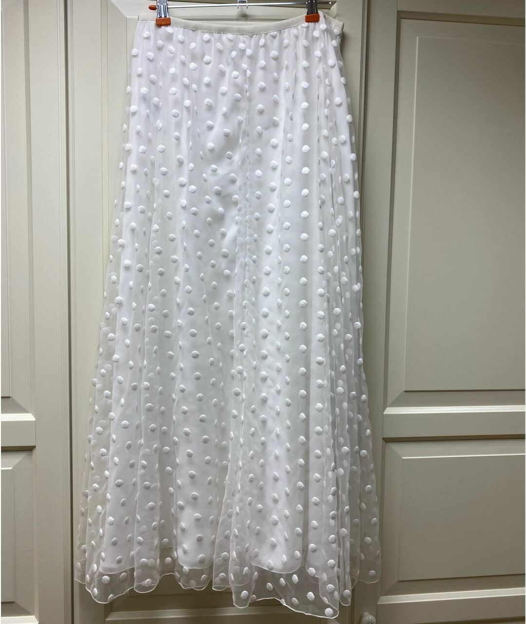 LONGCHAMP Белая полиэстеровая юбка макси, фото 6