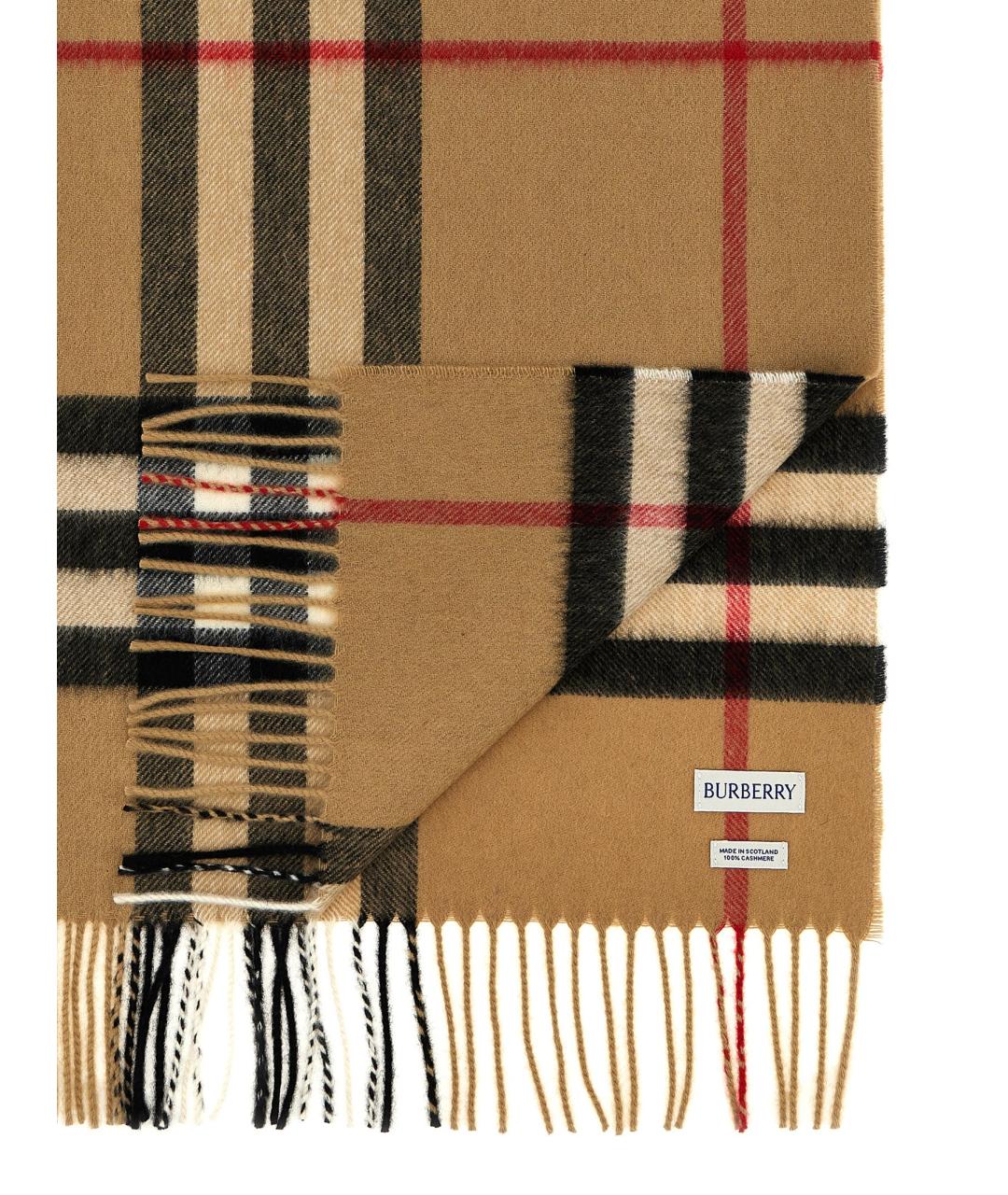 BURBERRY Бежевый кашемировый шарф, фото 3
