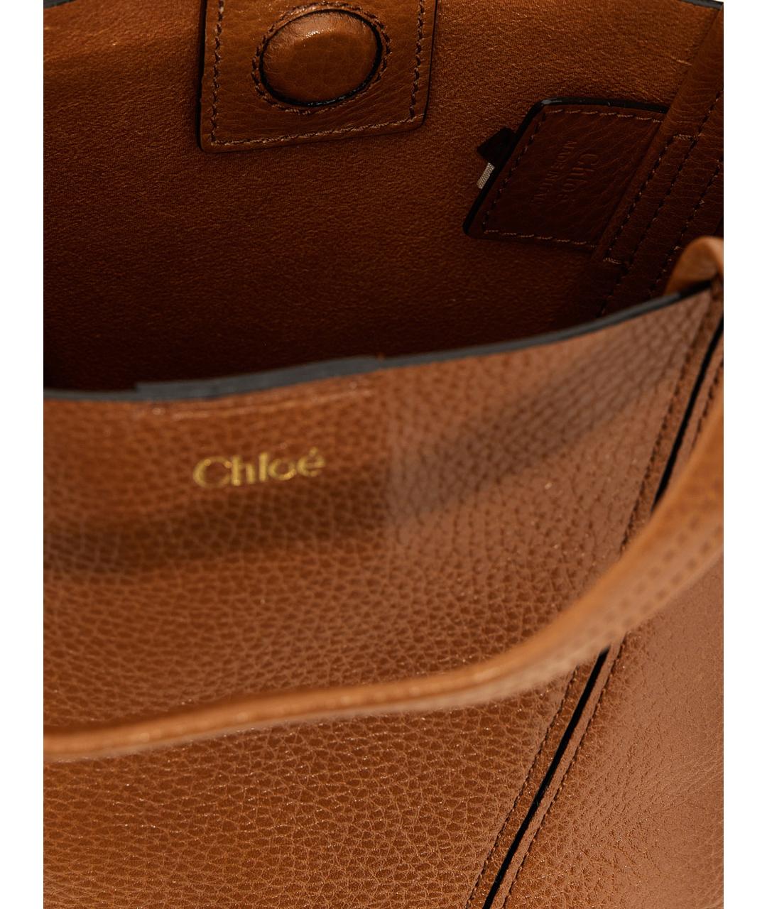 CHLOE Коричневая кожаная сумка через плечо, фото 4