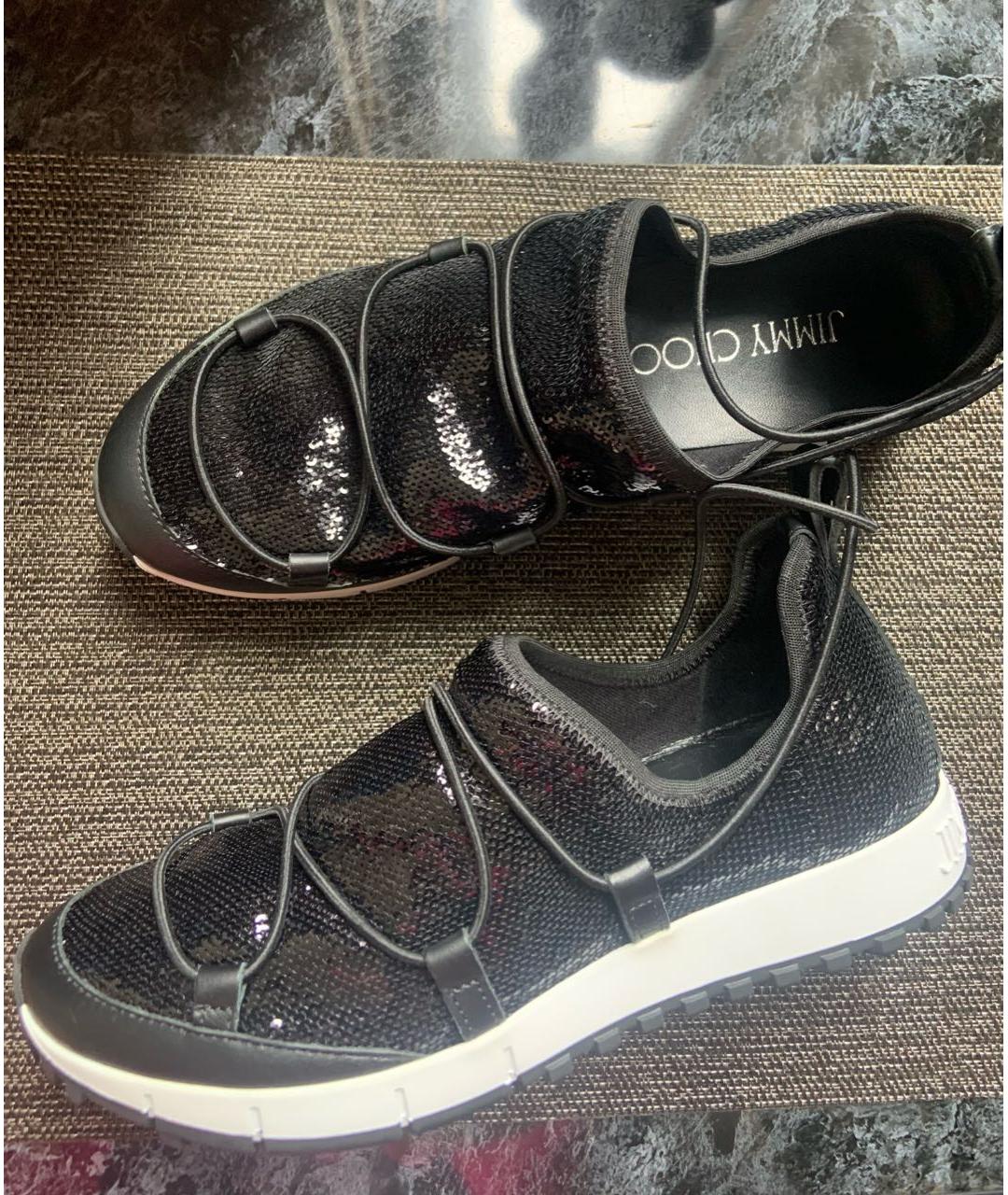 JIMMY CHOO Черные текстильные кроссовки, фото 7