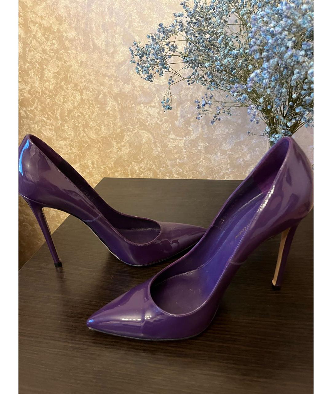 GIANVITO ROSSI Фиолетовые туфли из лакированной кожи, фото 6