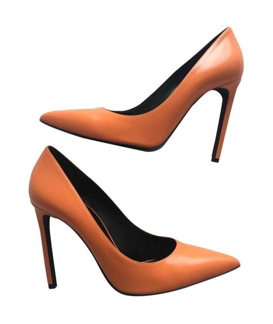 SAINT LAURENT Оранжевое кожаные туфли, фото 6