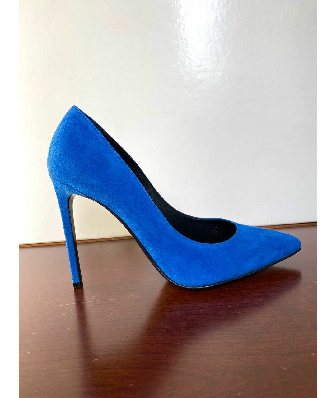 SAINT LAURENT Синие замшевые туфли, фото 8