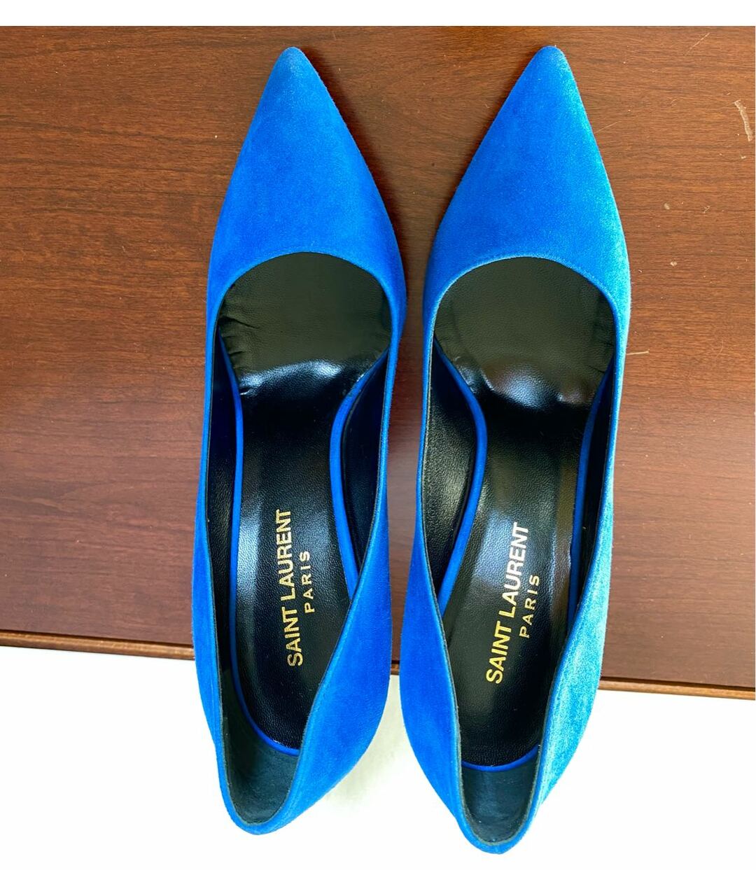 SAINT LAURENT Синие замшевые туфли, фото 3