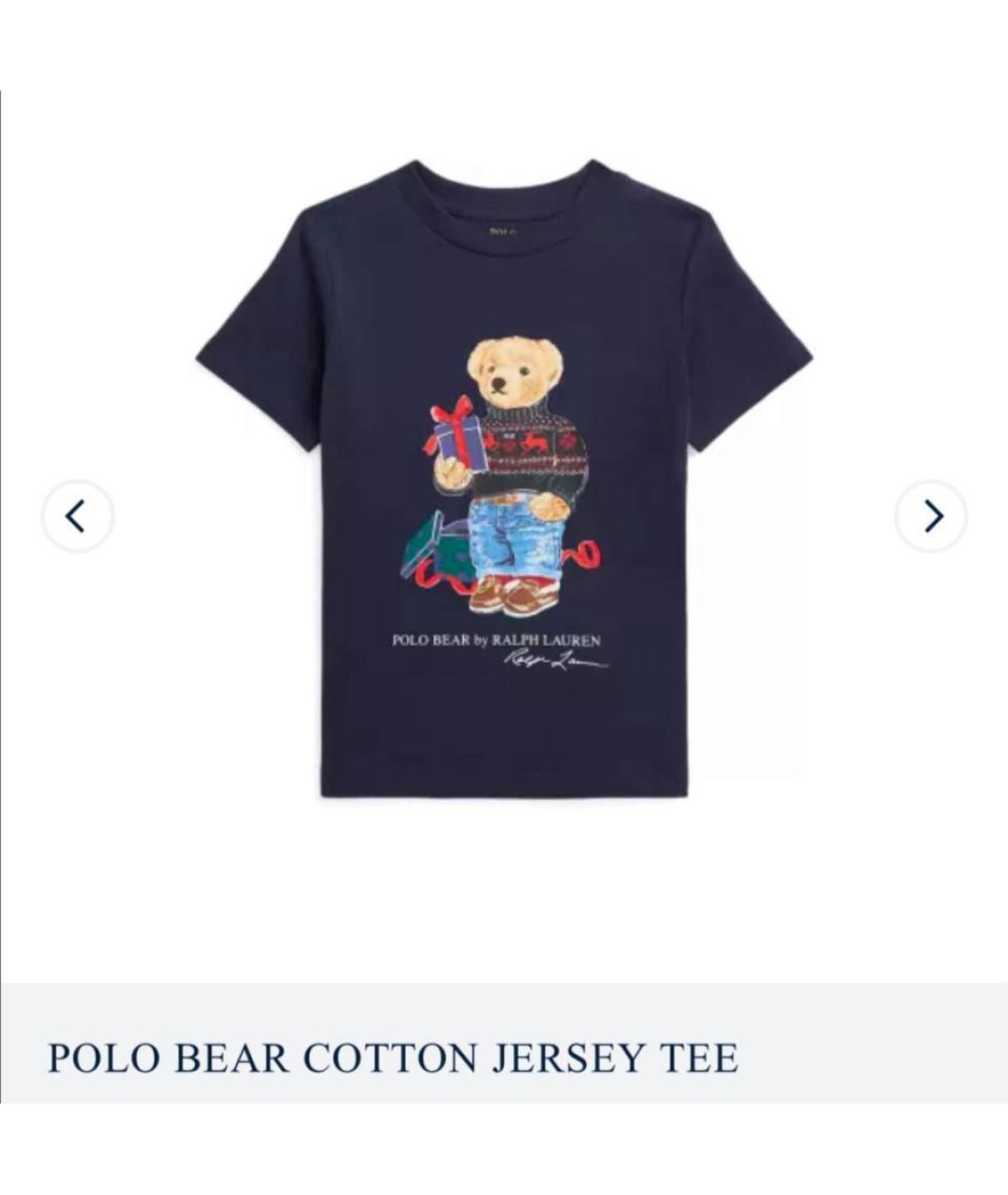 POLO RALPH LAUREN Темно-синяя хлопковая футболка, фото 3