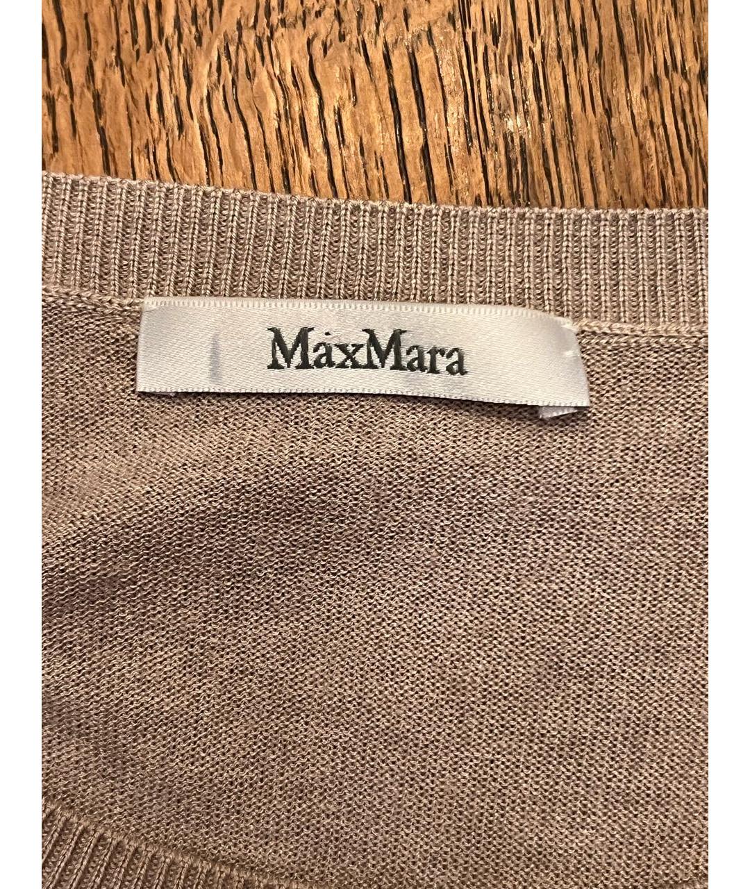 MAX MARA Бежевый шерстяной джемпер / свитер, фото 4