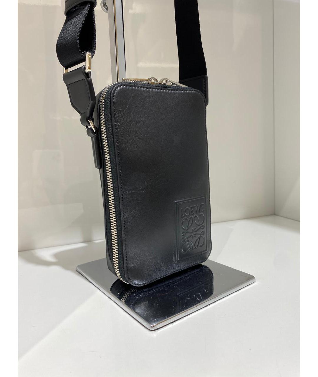 LOEWE Черная кожаная сумка через плечо, фото 3