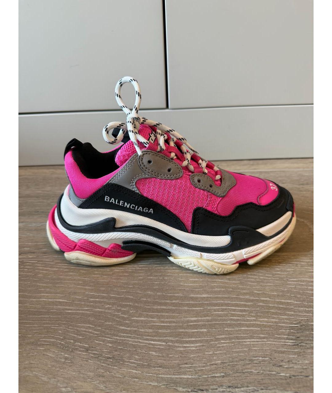 BALENCIAGA Фуксия текстильные кроссовки, фото 6