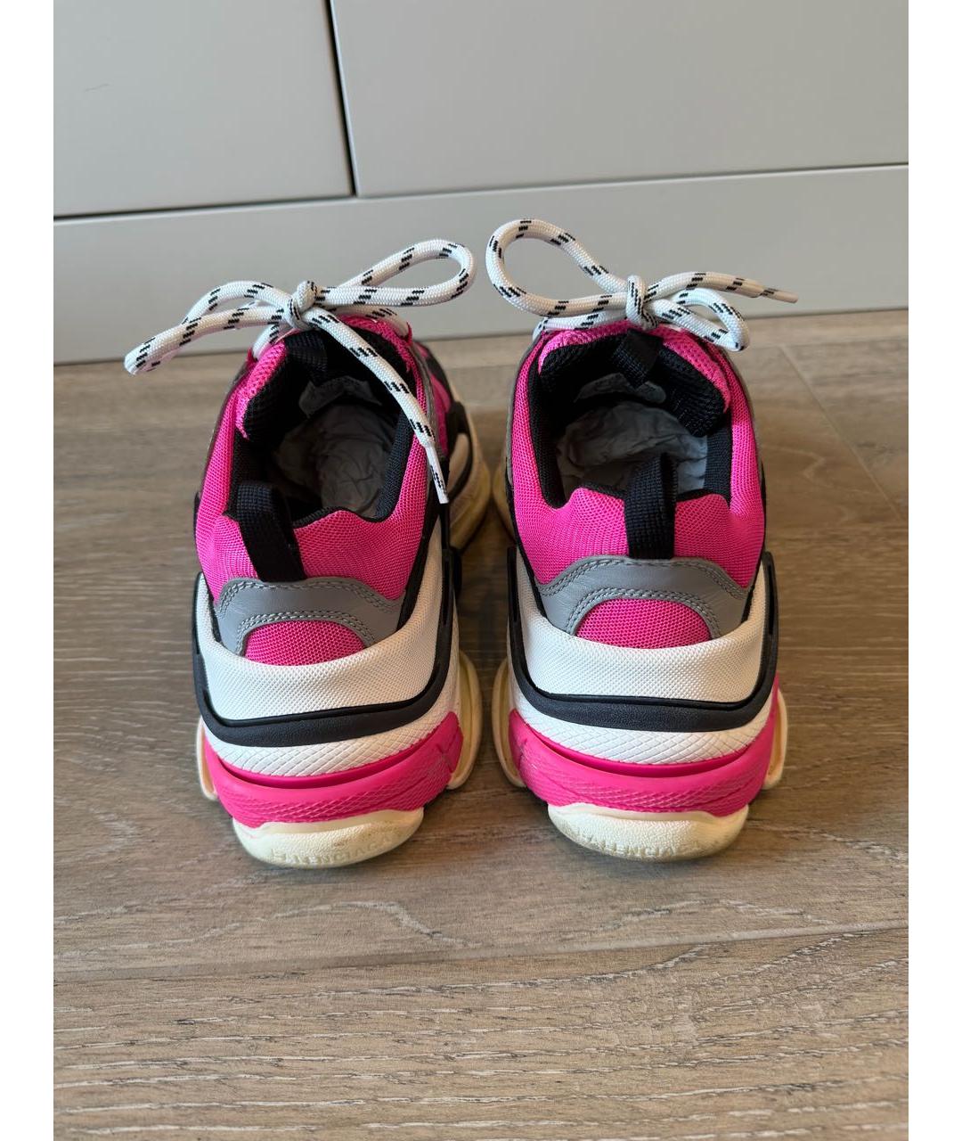 BALENCIAGA Фуксия текстильные кроссовки, фото 4