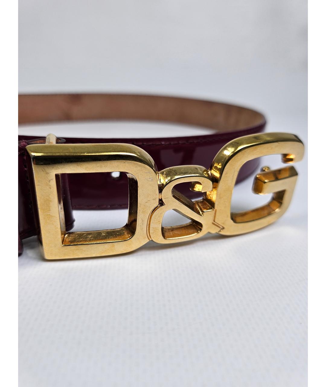 DOLCE&GABBANA Фиолетовый ремень из лакированной кожи, фото 2