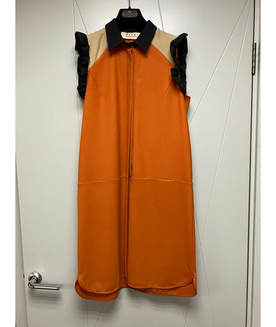 MARNI Оранжевое шерстяное повседневное платье, фото 7