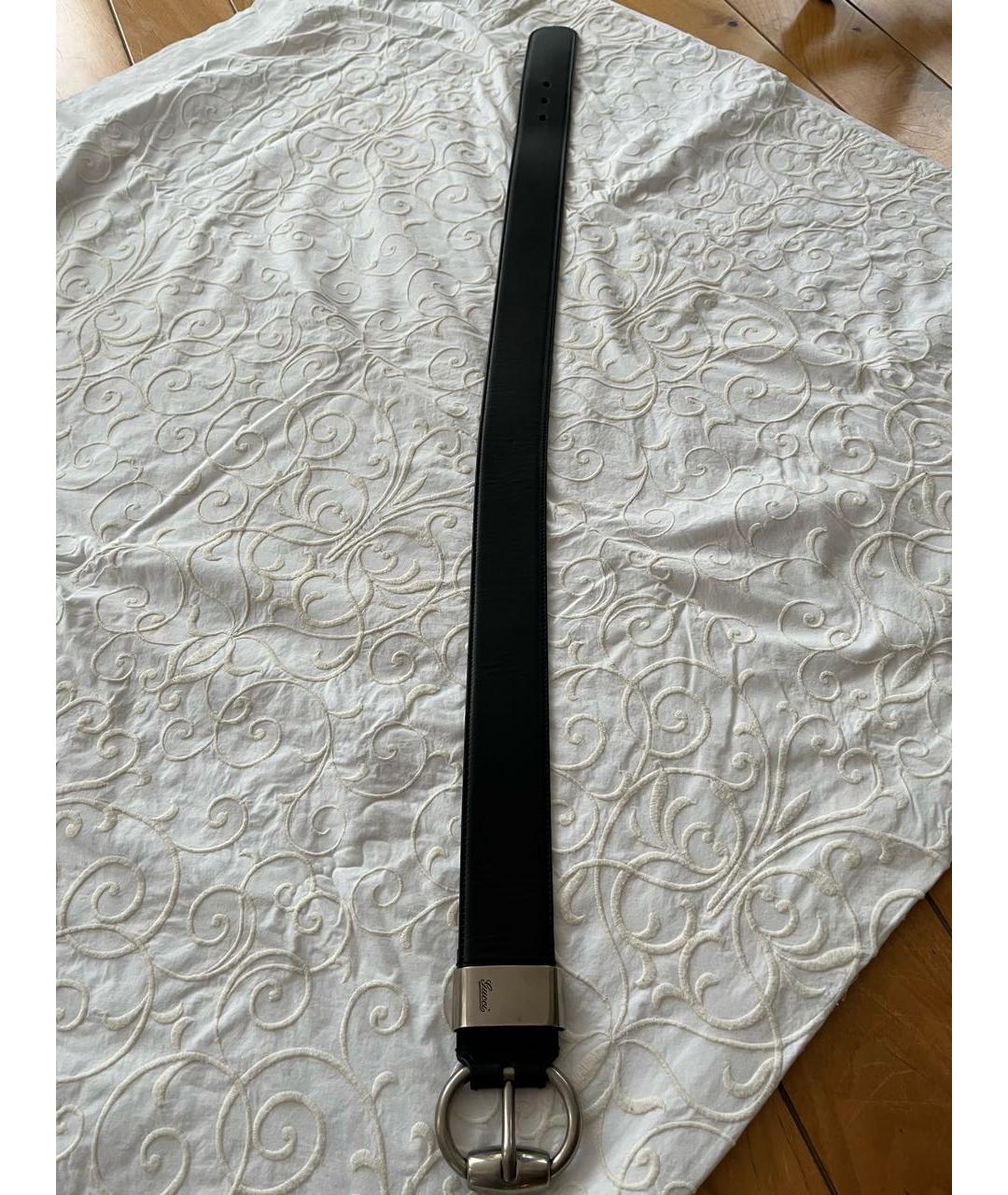 GUCCI Черный кожаный ремень, фото 3