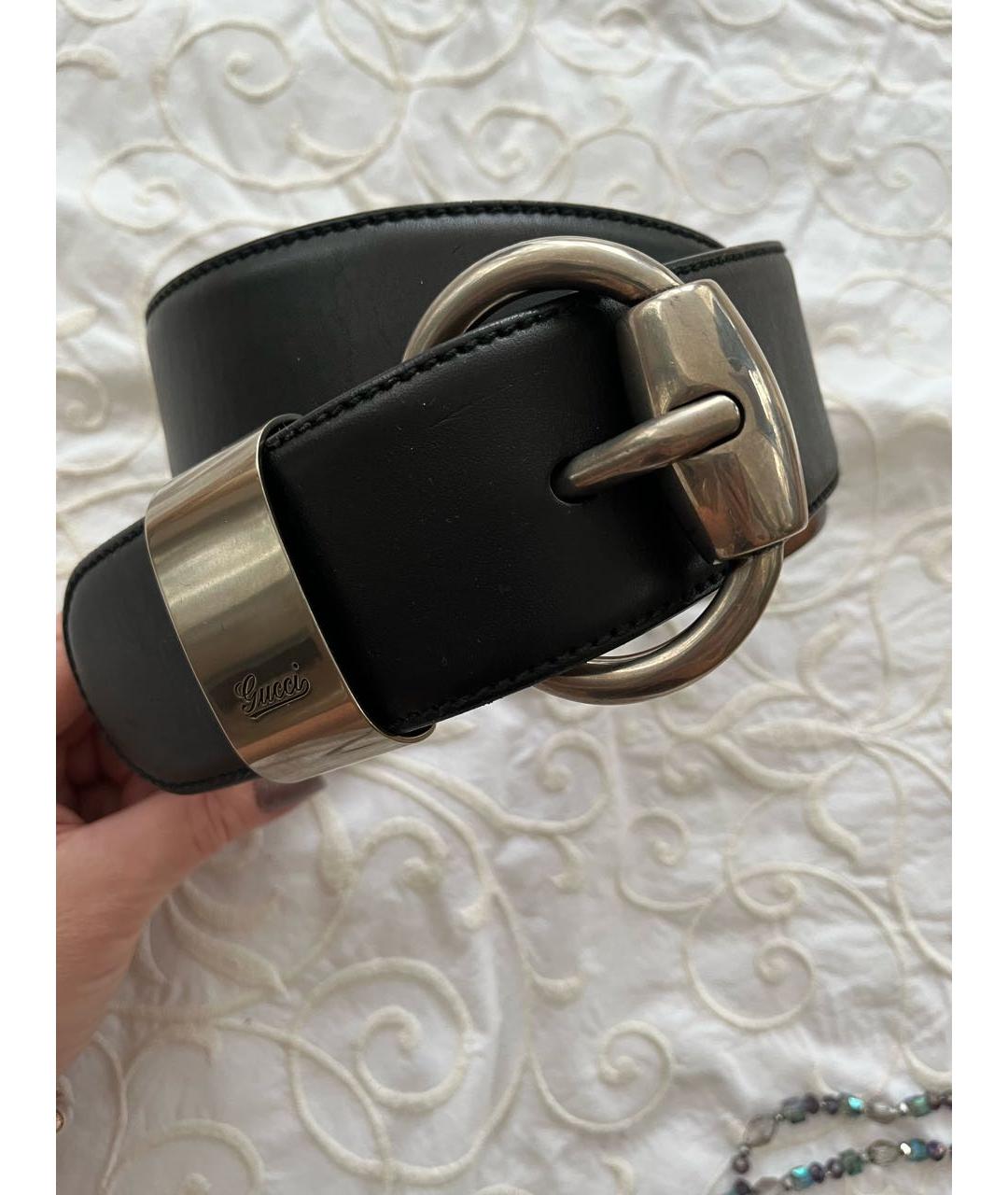 GUCCI Черный кожаный ремень, фото 8