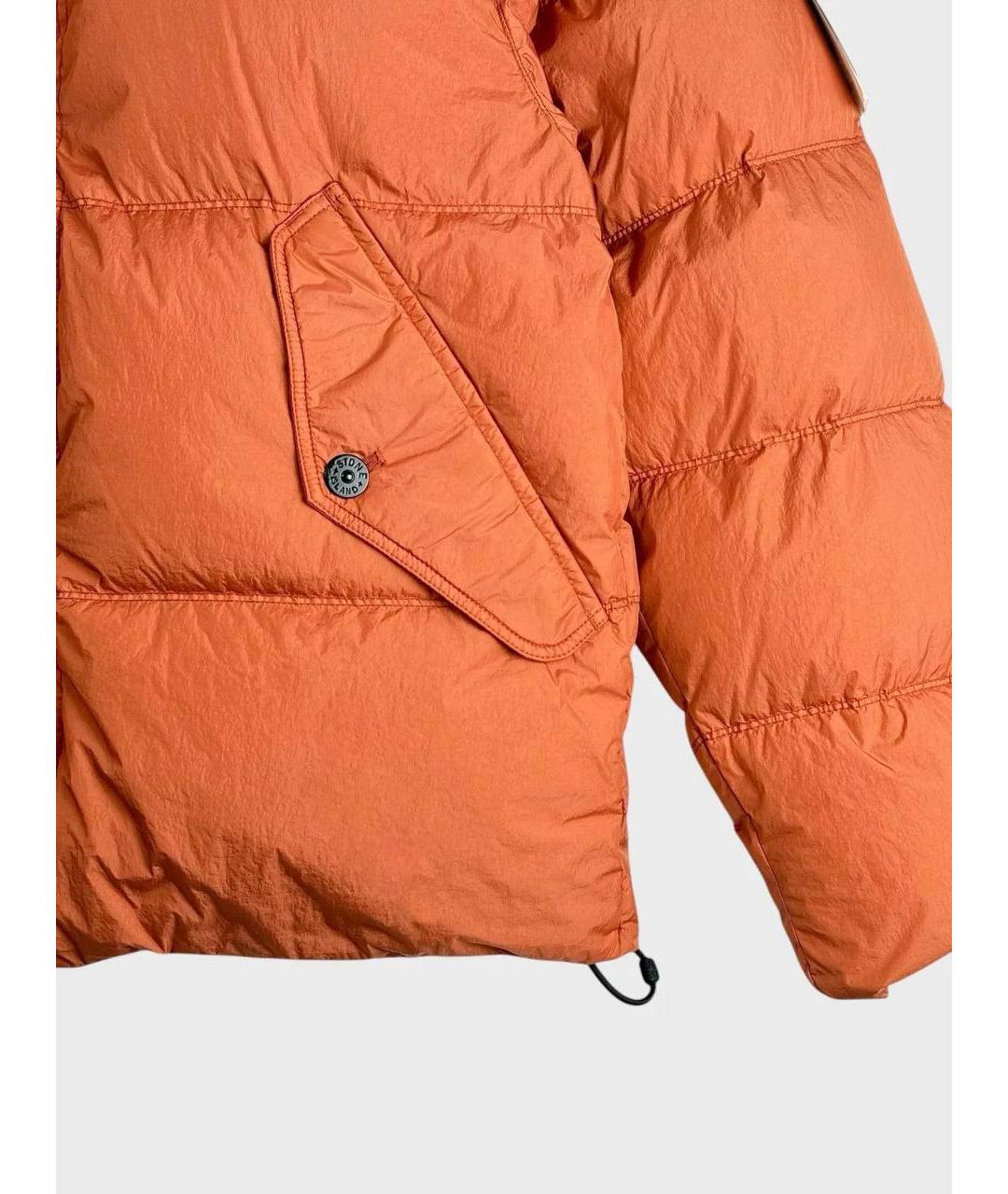 STONE ISLAND Оранжевый полиамидовый пуховик, фото 6