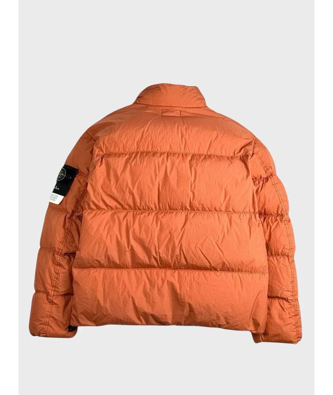 STONE ISLAND Оранжевый полиамидовый пуховик, фото 4