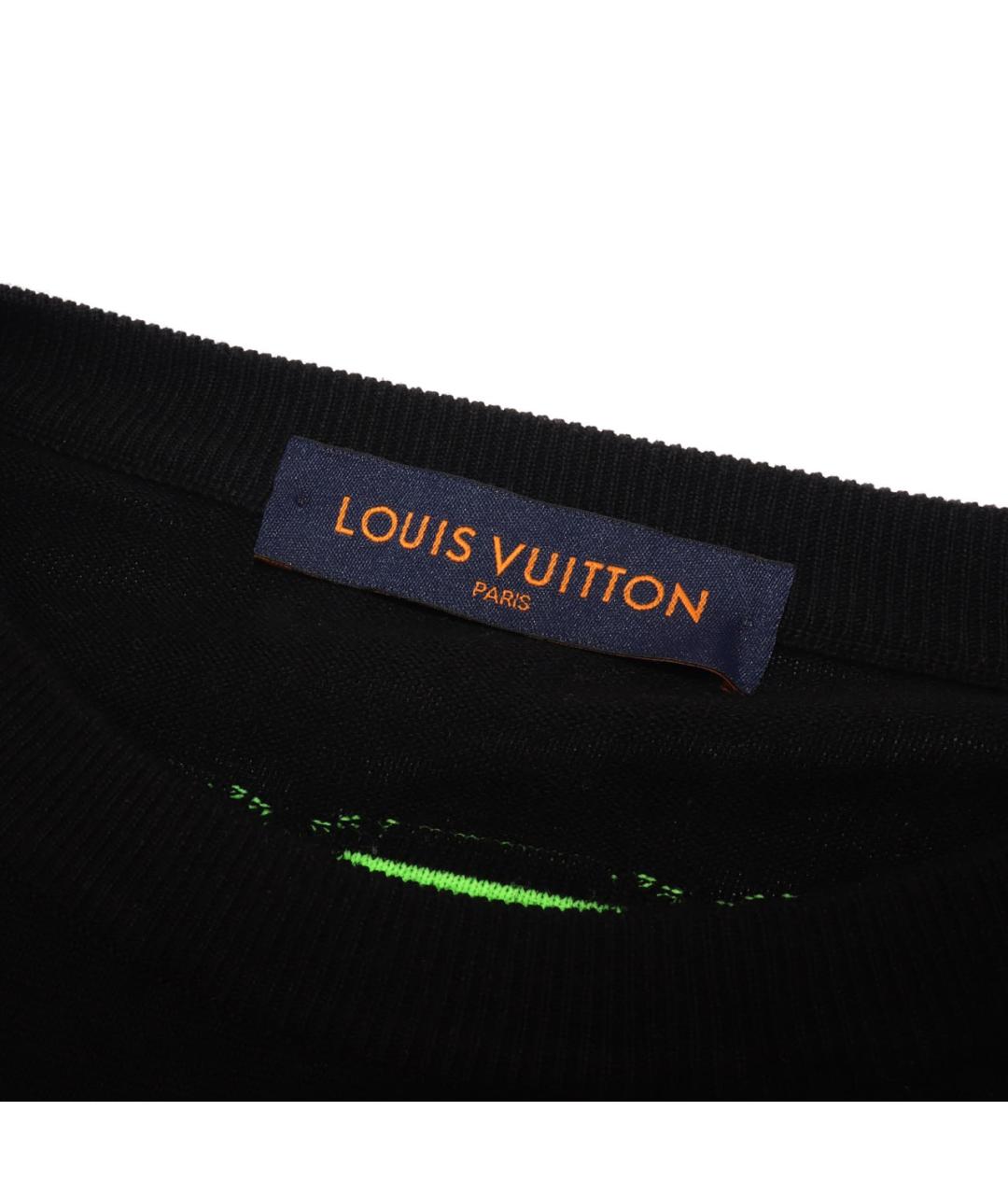 LOUIS VUITTON Черная хлопковая футболка, фото 6