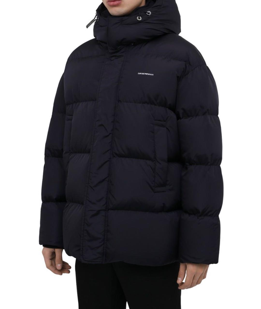 EMPORIO ARMANI Темно-синяя полиэстеровая куртка, фото 2