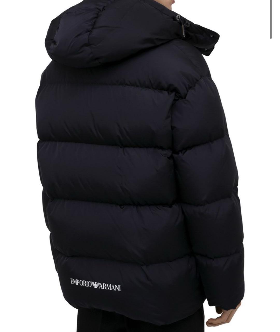 EMPORIO ARMANI Темно-синяя полиэстеровая куртка, фото 4