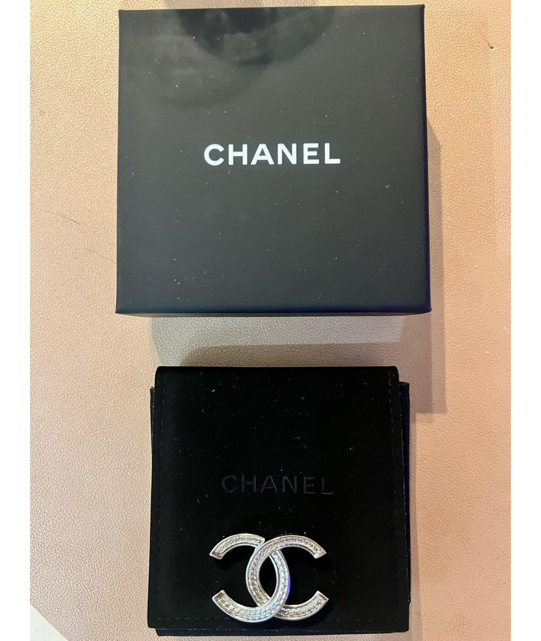 CHANEL Серебряная металлическая булавка / брошь, фото 2