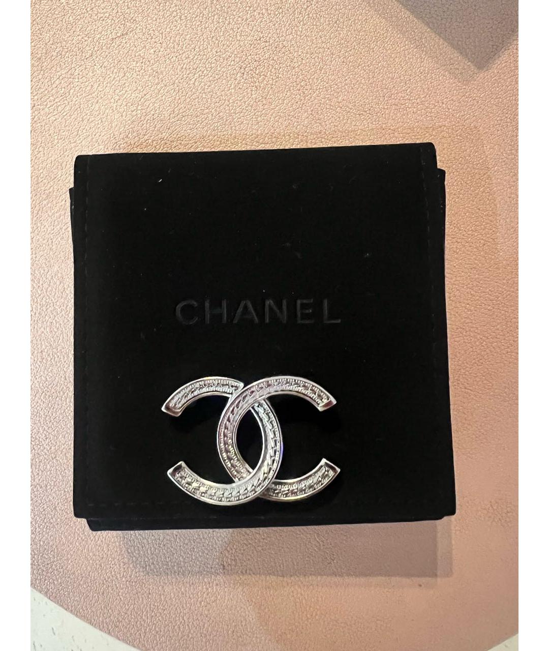 CHANEL Серебряная металлическая булавка / брошь, фото 3