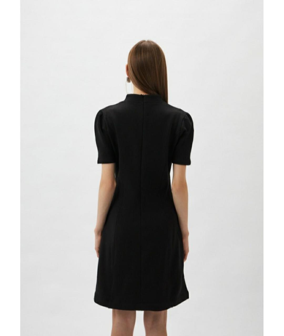 LOVE MOSCHINO Черное хлопковое повседневное платье, фото 3