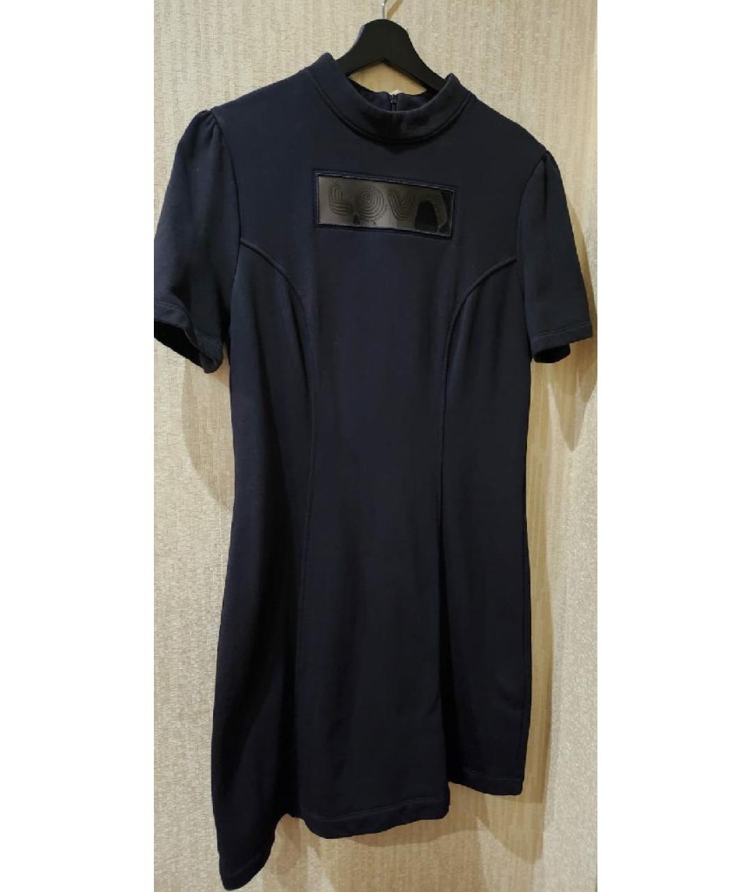 LOVE MOSCHINO Черное хлопковое повседневное платье, фото 9