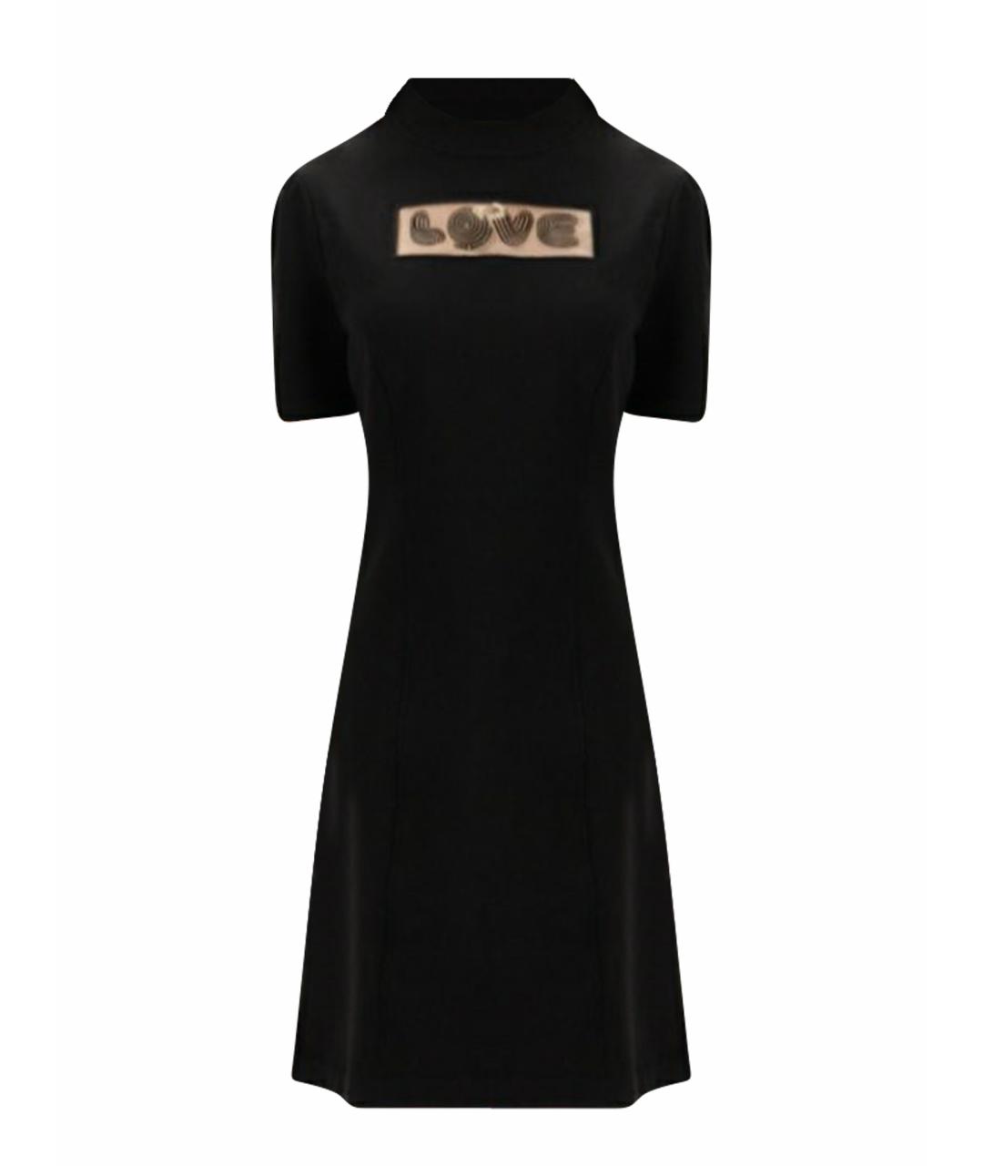 LOVE MOSCHINO Черное хлопковое повседневное платье, фото 1