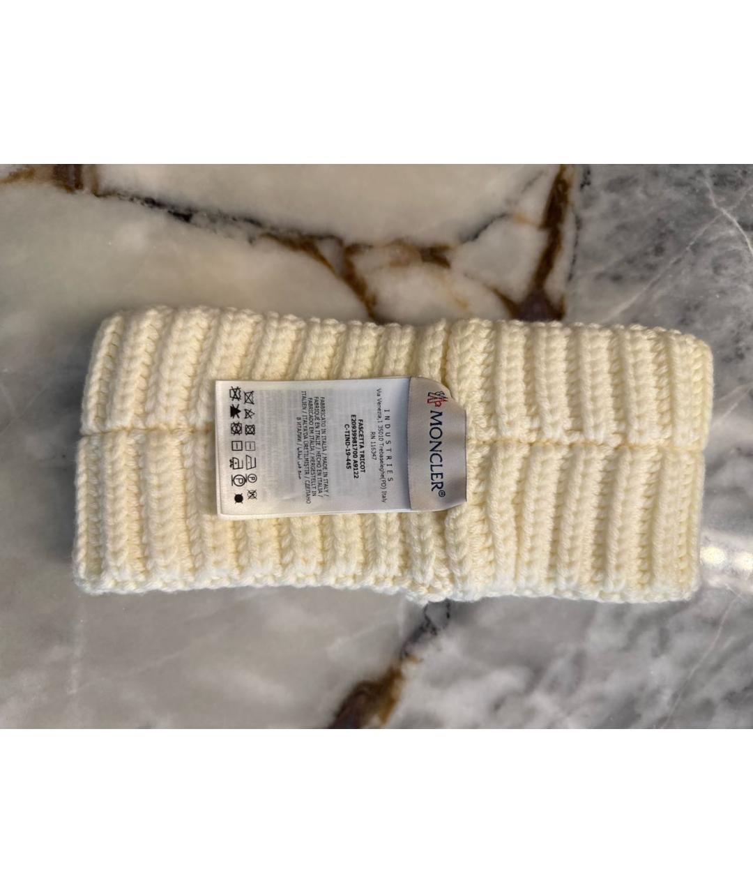 MONCLER Белая повязка на голову, фото 3