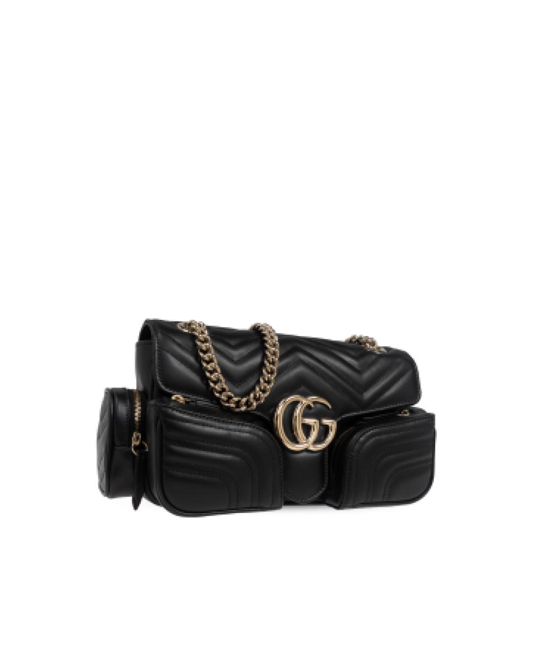 GUCCI Черная кожаная сумка тоут, фото 4