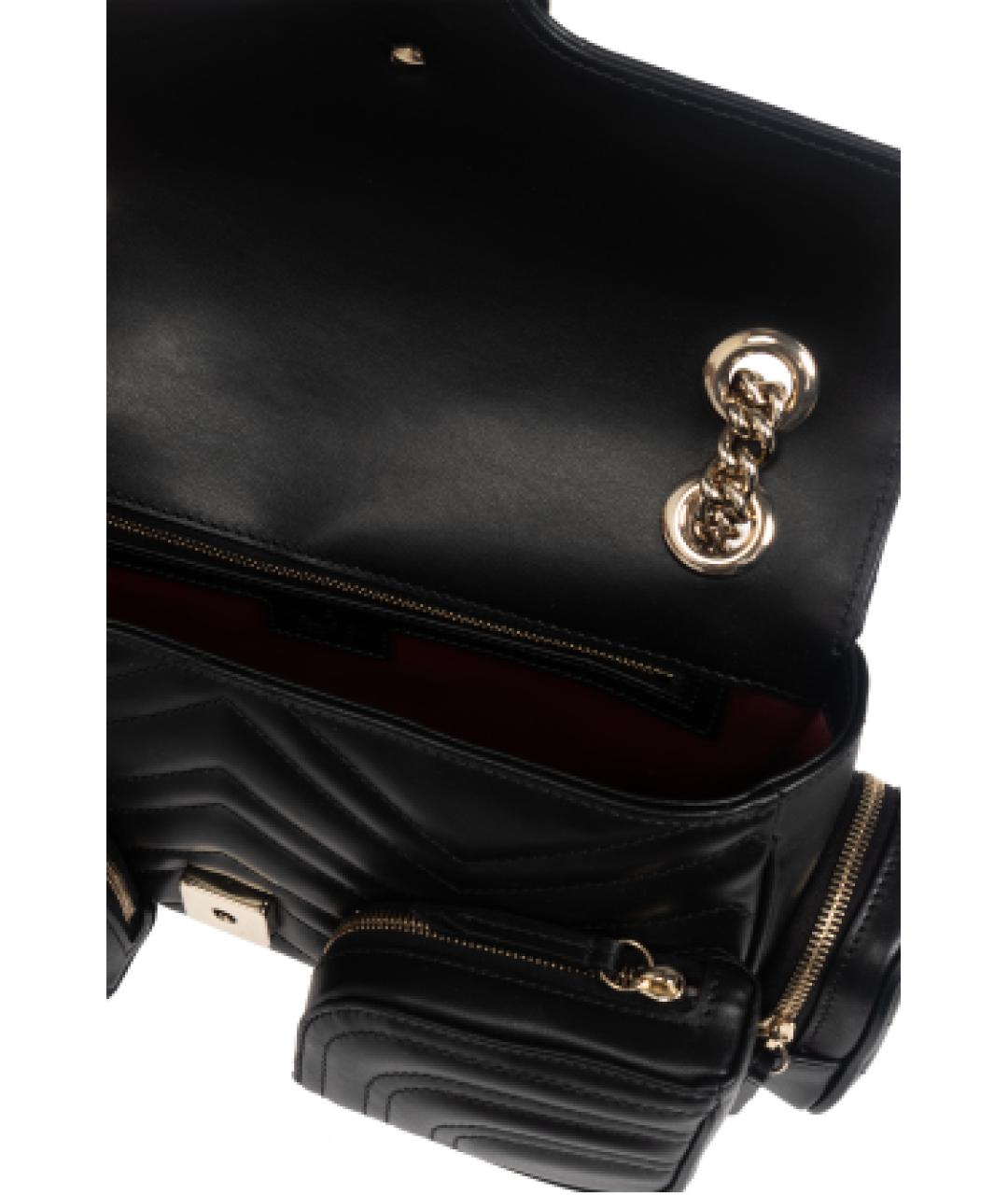 GUCCI Черная кожаная сумка тоут, фото 5