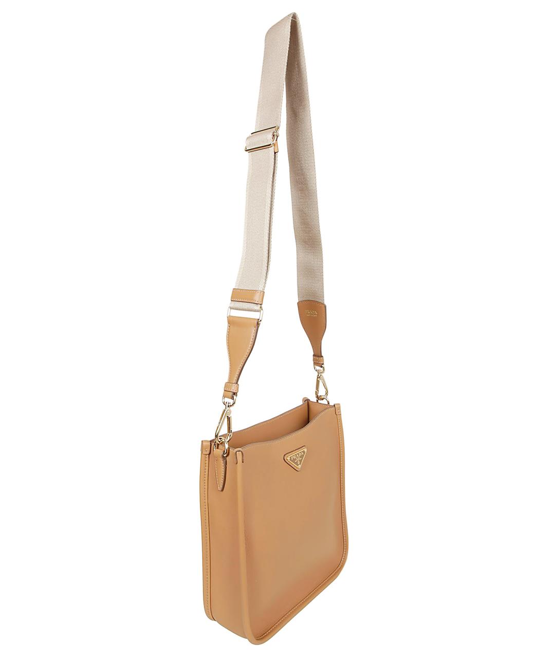 PRADA Бежевая кожаная сумка через плечо, фото 2