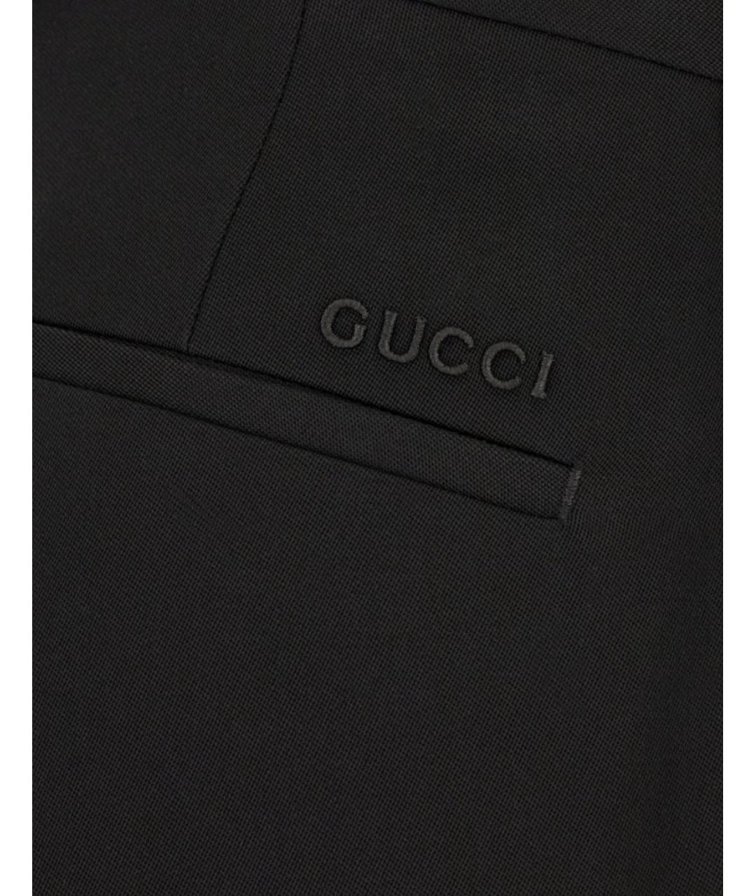 GUCCI Черные шерстяные повседневные брюки, фото 3