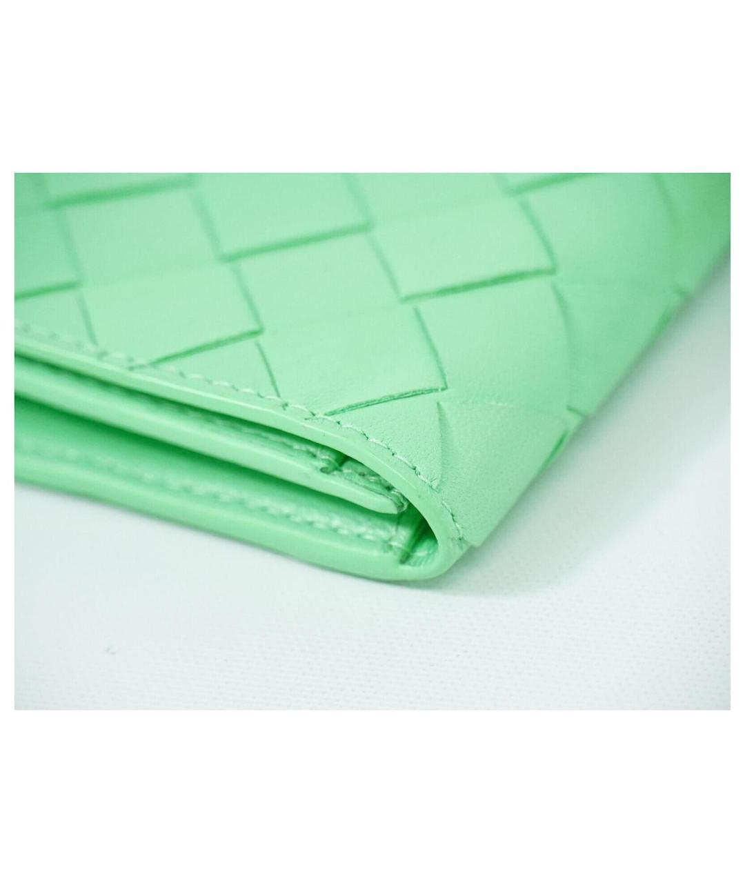 BOTTEGA VENETA Бирюзовый кожаный кошелек, фото 3