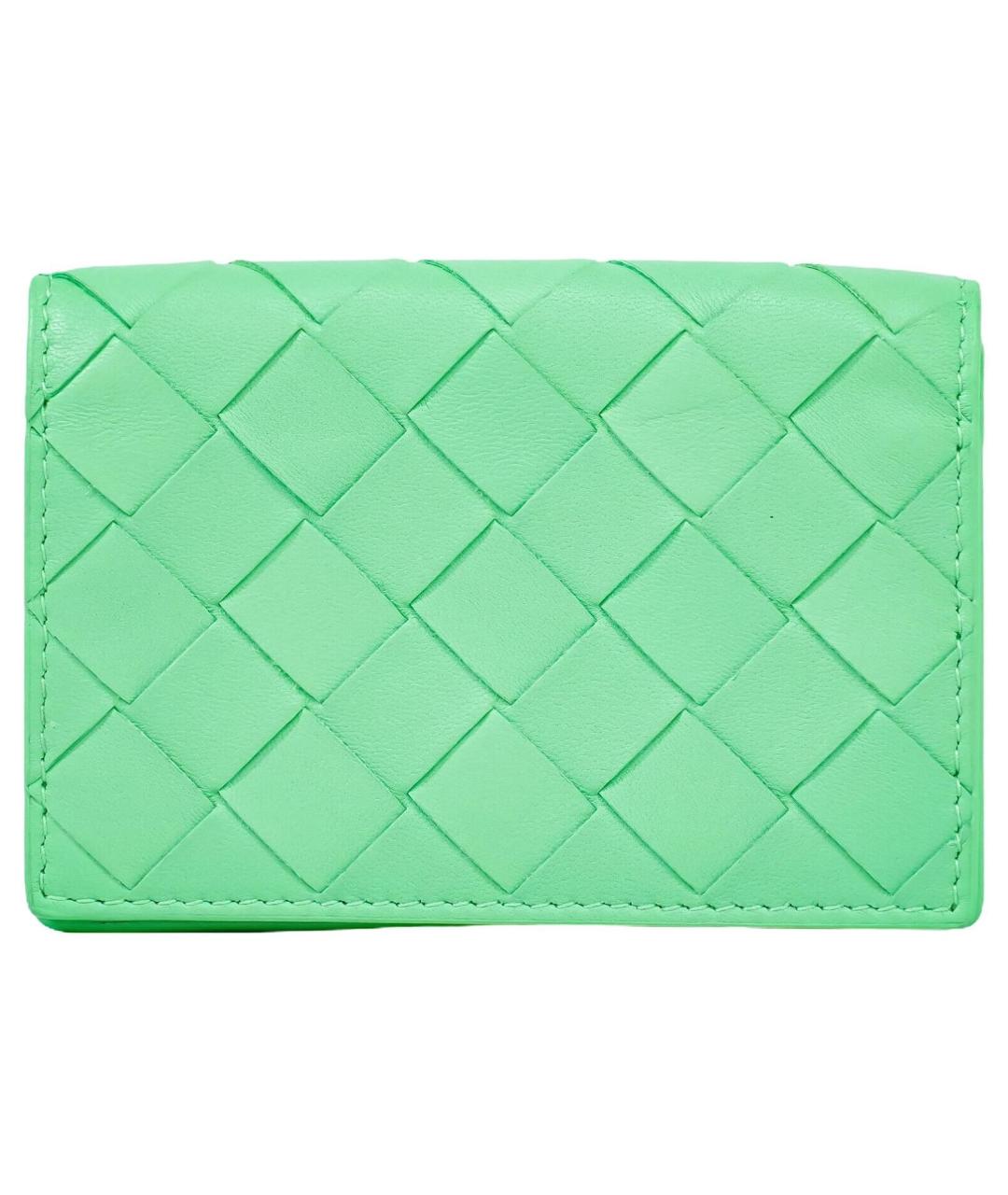 BOTTEGA VENETA Бирюзовый кожаный кошелек, фото 1