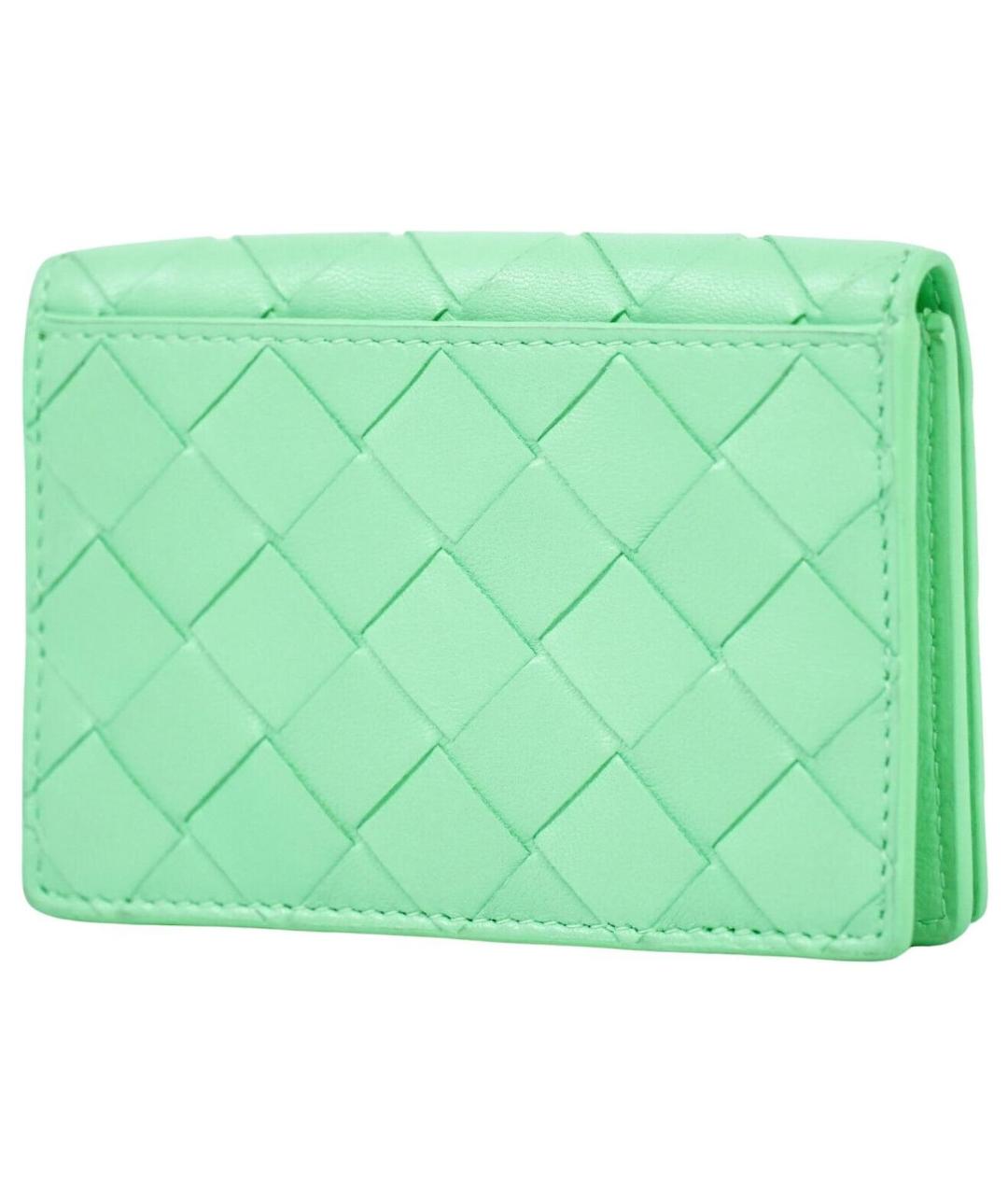 BOTTEGA VENETA Бирюзовый кожаный кошелек, фото 2