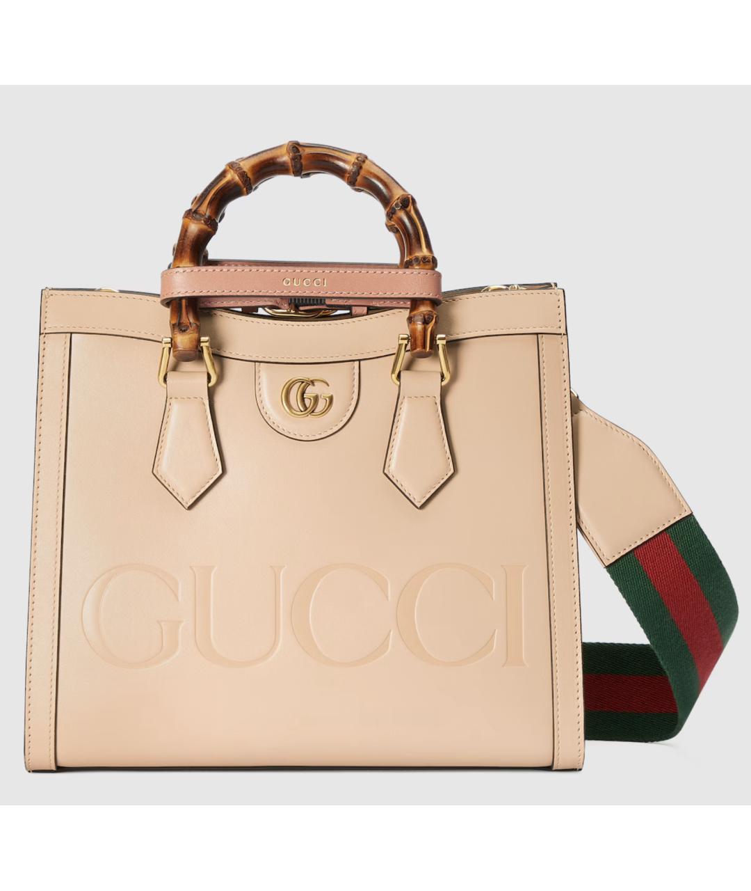 GUCCI Розовая кожаная сумка тоут, фото 5