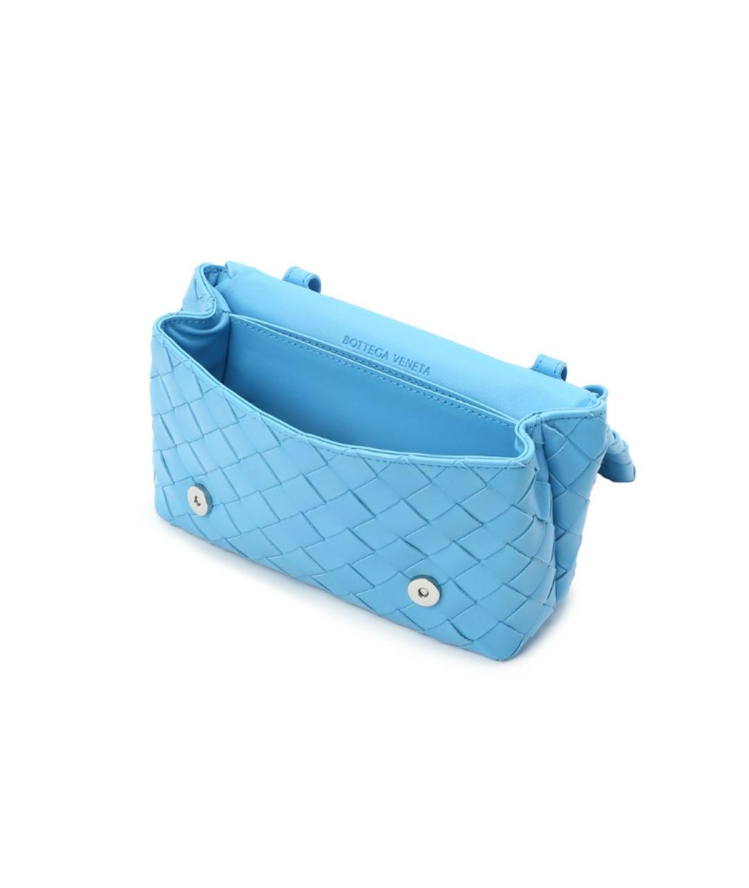 BOTTEGA VENETA Синяя кожаная сумка через плечо, фото 3