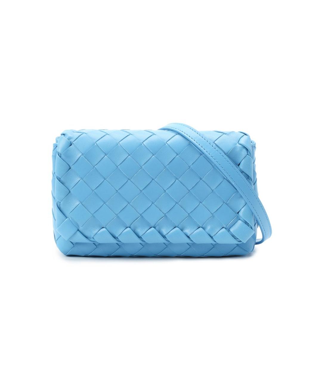 BOTTEGA VENETA Синяя кожаная сумка через плечо, фото 1