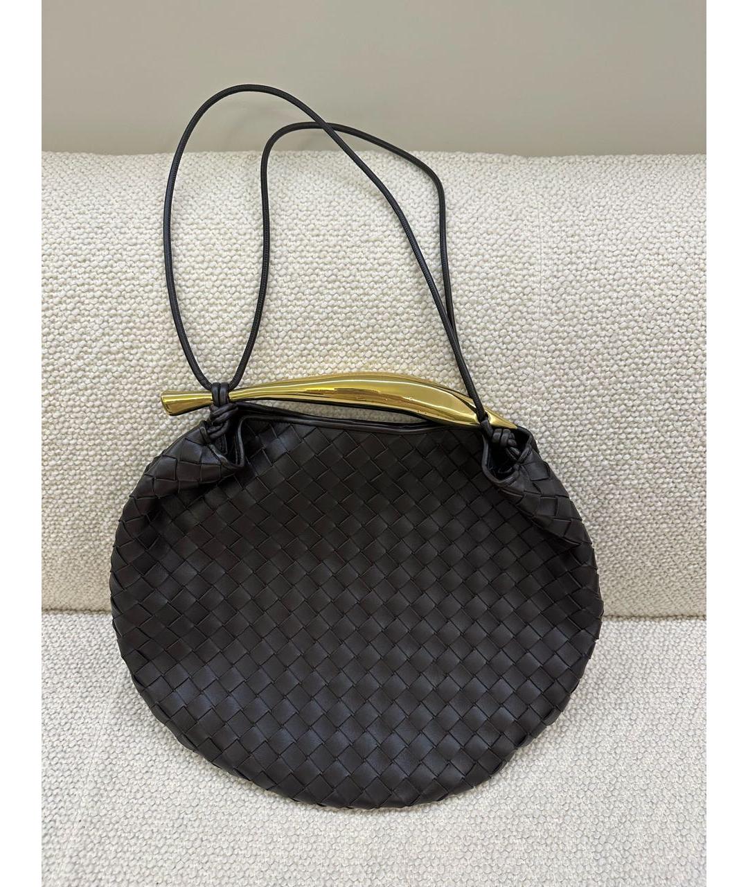 BOTTEGA VENETA Коричневая кожаная сумка с короткими ручками, фото 8