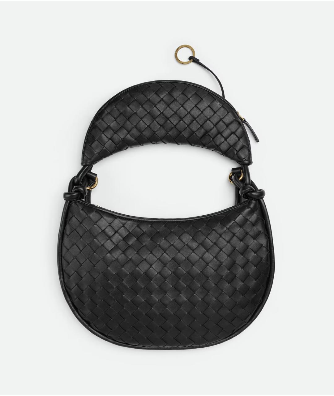 BOTTEGA VENETA Черная кожаная сумка через плечо, фото 5