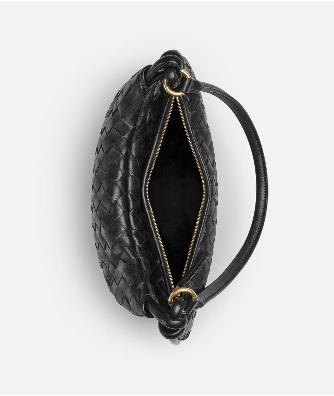 BOTTEGA VENETA Черная кожаная сумка через плечо, фото 3