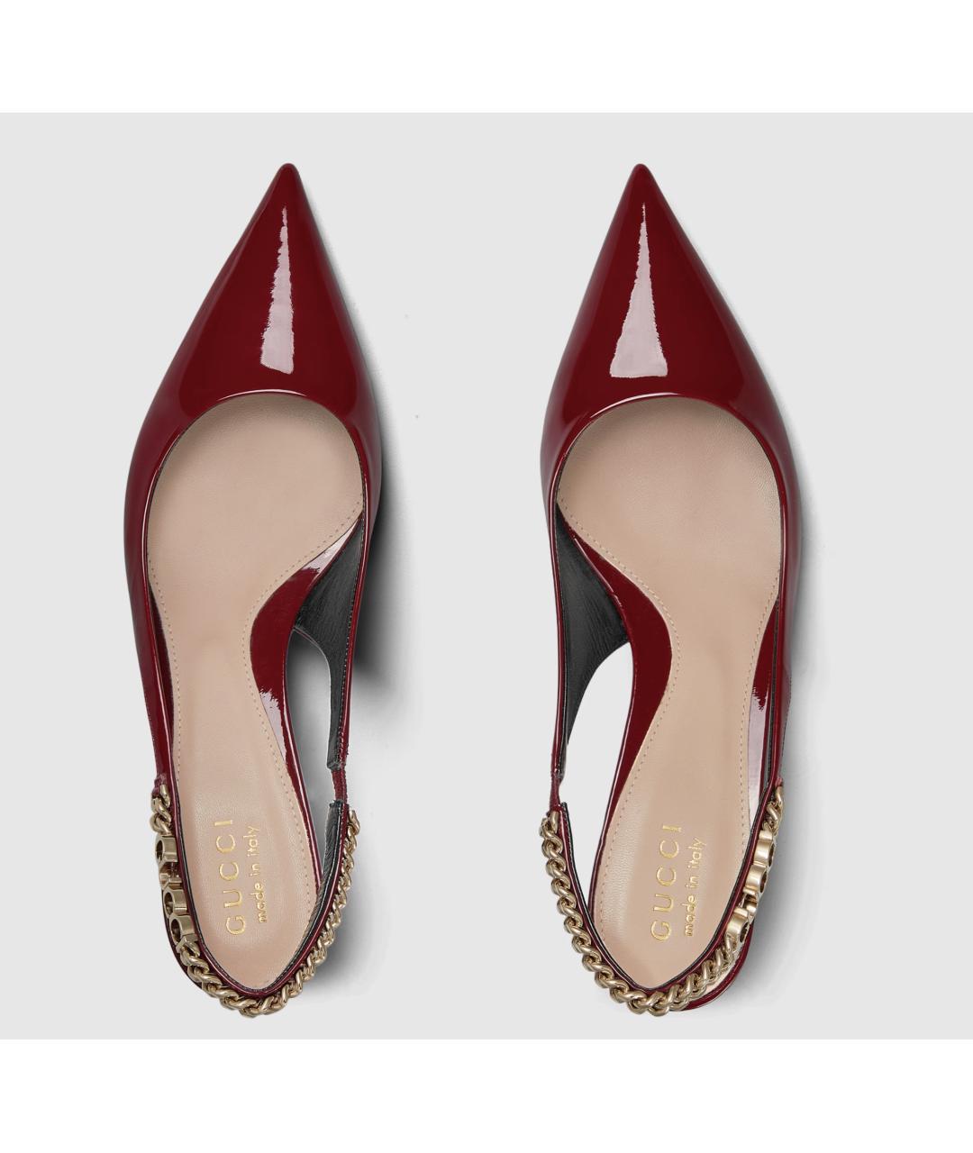 GUCCI Бордовые кожаные туфли, фото 2