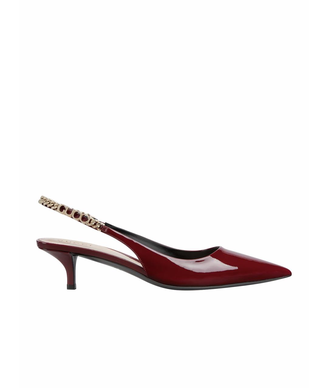 GUCCI Бордовые кожаные туфли, фото 1