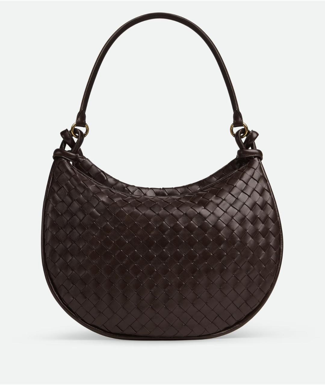BOTTEGA VENETA Коричневая кожаная сумка через плечо, фото 4