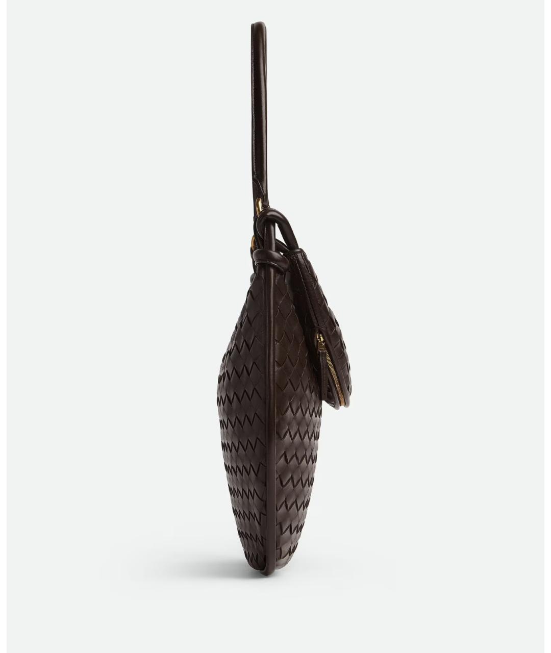 BOTTEGA VENETA Коричневая кожаная сумка через плечо, фото 5
