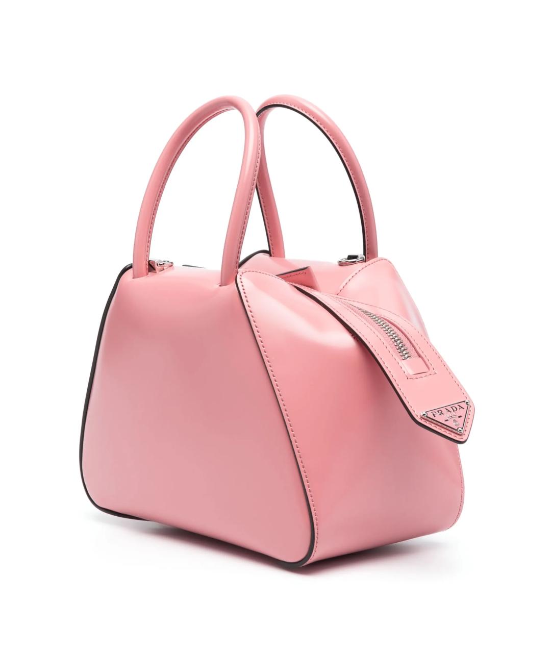 PRADA Розовая сумка с короткими ручками из лакированной кожи, фото 4
