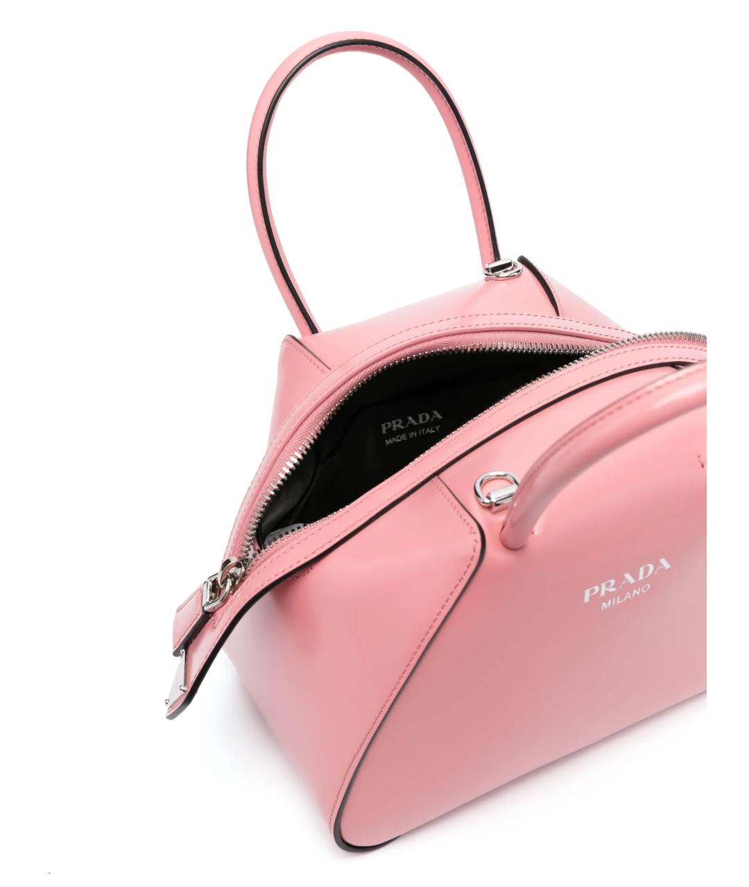 PRADA Розовая сумка с короткими ручками из лакированной кожи, фото 2
