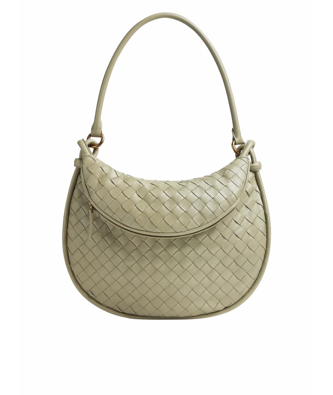 BOTTEGA VENETA Салатовая кожаная сумка через плечо, фото 1